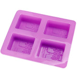 4Gird Purple Silicone HandMade Soap Mold High Temperature Resistant DIY Cake Mold for Baking
