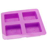 4Gird Purple Silicone HandMade Soap Mold High Temperature Resistant DIY Cake Mold for Baking