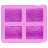 4Gird Purple Silicone HandMade Soap Mold High Temperature Resistant DIY Cake Mold for Baking