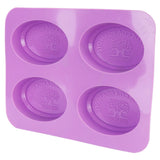 4Gird Silicone Cake Mold Oval Aroma Candle HandMade Soap Mold for DIY Baking Tool