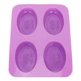 4Gird Silicone Cake Mold Oval Aroma Candle HandMade Soap Mold for DIY Baking Tool