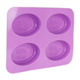 4Gird Silicone Cake Mold Oval Aroma Candle HandMade Soap Mold for DIY Baking Tool