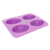 4Gird Silicone Cake Mold Oval Aroma Candle HandMade Soap Mold for DIY Baking Tool