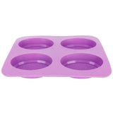 4Gird Silicone Cake Mold Oval Aroma Candle HandMade Soap Mold for DIY Baking Tool - Close-Up Angle