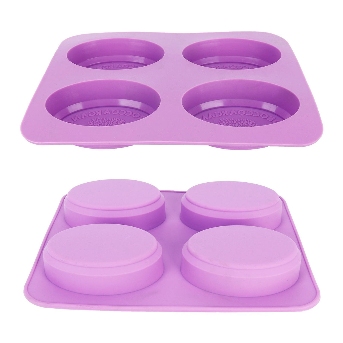 4Gird Silicone Cake Mold Oval Aroma Candle HandMade Soap Mold for DIY Baking Tool