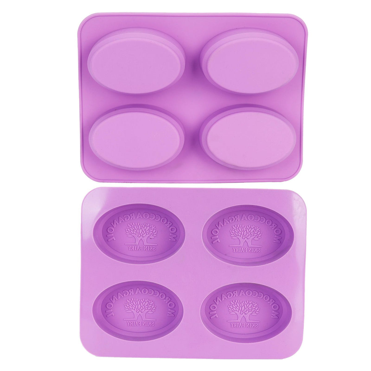 4Gird Silicone Cake Mold Oval Aroma Candle HandMade Soap Mold for DIY Baking Tool