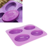 4Gird Silicone Cake Mold Oval Aroma Candle HandMade Soap Mold for DIY Baking Tool - Extra Image