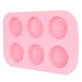 6Grid Mooncake Silicone Mold DIY Baking HandMade Soap Mold for Dessert Kitchen Tool - Side View