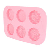 6Grid Mooncake Silicone Mold DIY Baking HandMade Soap Mold for Dessert Kitchen Tool - Top-Down View