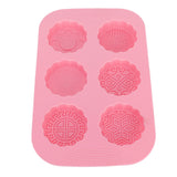 6Grid Mooncake Silicone Mold DIY Baking HandMade Soap Mold for Dessert Kitchen Tool - 45-Degree Angle