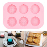 6Grid Mooncake Silicone Mold DIY Baking HandMade Soap Mold for Dessert Kitchen Tool - Extra Image