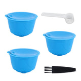 Refillable Coffee Capsule Filter Cup Kit Accessories for DOLCE GUSTO Coffee Machine(Blue 3 Capsules1 Spoon 1 Brush) - 45-Degree Angle