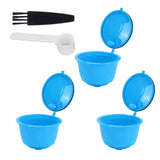 Refillable Coffee Capsule Filter Cup Kit Accessories for DOLCE GUSTO Coffee Machine(Blue 3 Capsules1 Spoon 1 Brush) - Extra Image
