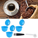 Refillable Coffee Capsule Filter Cup Kit Accessories for DOLCE GUSTO Coffee Machine(Blue 3 Capsules1 Spoon 1 Brush) - Extra Image