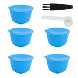 Refillable Coffee Capsule Filter Cup Kit Accessories for DOLCE GUSTO Coffee Machine(Blue 5 Capsules1 Spoon 1 Brush) - 45-Degree Angle