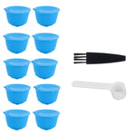 Refillable Coffee Capsule Filter Cup Kit Accessories for DOLCE GUSTO Coffee Machine(Blue 10 Capsules1 Spoon 1 Brush)