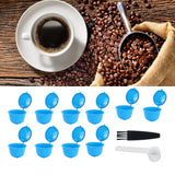 Refillable Coffee Capsule Filter Cup Kit Accessories for DOLCE GUSTO Coffee Machine(Blue 10 Capsules1 Spoon 1 Brush) - Extra Image