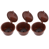 Coffee Capsules Reusable Refillable Coffee Cup Filter Kit Fit for DOLCE GUSTO Machine(Coffee 3 Capsules1 Spoon 1 Brush)