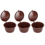 Coffee Capsules Reusable Refillable Coffee Cup Filter Kit Fit for DOLCE GUSTO Machine(Coffee 3 Capsules1 Spoon 1 Brush) - Side View