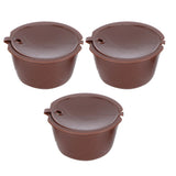 Coffee Capsules Reusable Refillable Coffee Cup Filter Kit Fit for DOLCE GUSTO Machine(Coffee 3 Capsules1 Spoon 1 Brush)