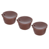Coffee Capsules Reusable Refillable Coffee Cup Filter Kit Fit for DOLCE GUSTO Machine(Coffee 3 Capsules1 Spoon 1 Brush)