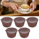 Coffee Capsules Reusable Refillable Coffee Cup Filter Kit Fit for DOLCE GUSTO Machine(Coffee 5 Capsules1 Spoon 1 Brush) - Extra Image