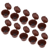 Coffee Capsules Reusable Refillable Coffee Cup Filter Kit Fit for DOLCE GUSTO Machine(Coffee 10 Capsules1 Spoon 1 Brush) - Side View