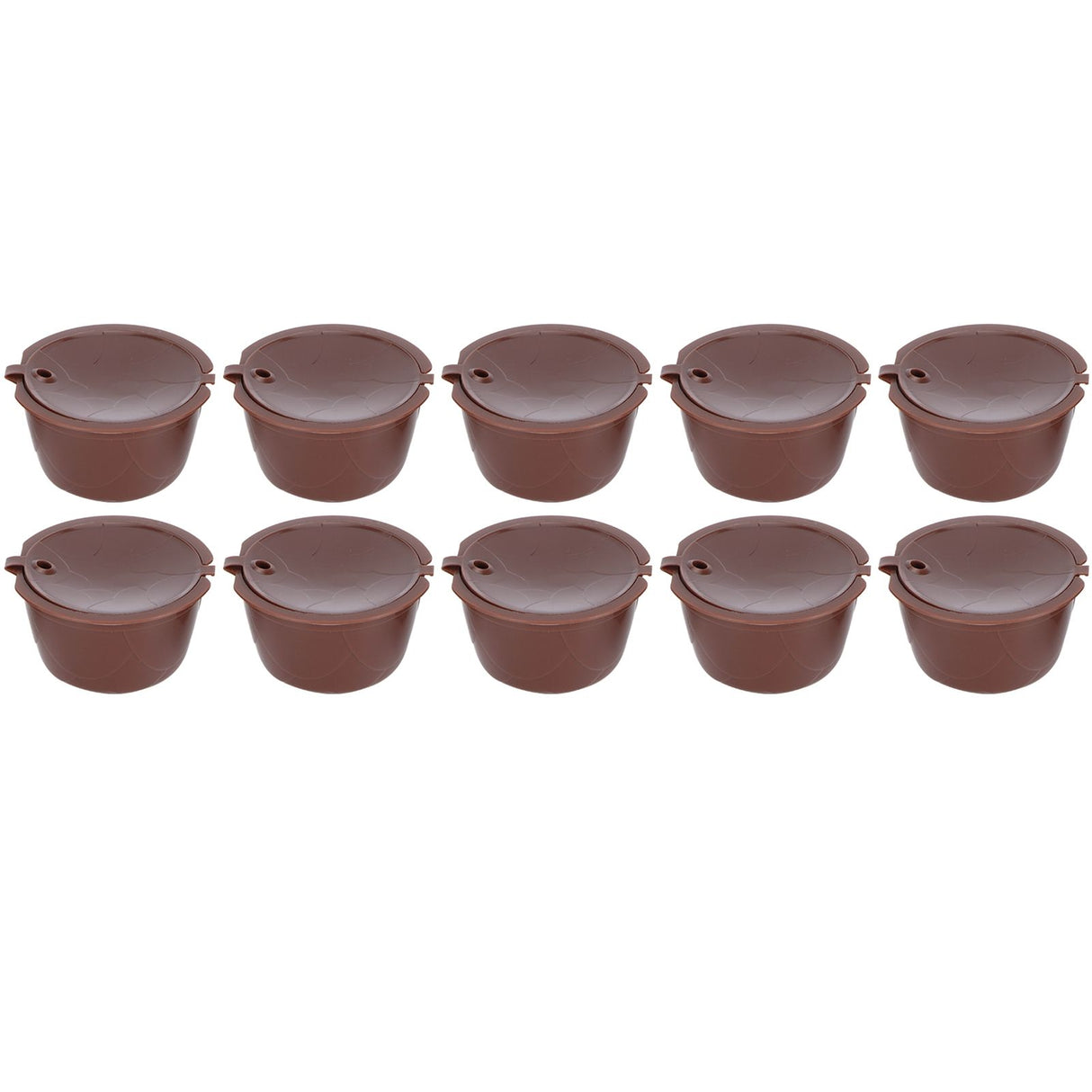 Coffee Capsules Reusable Refillable Coffee Cup Filter Kit Fit for DOLCE GUSTO Machine(Coffee 10 Capsules1 Spoon 1 Brush)