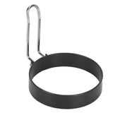 Stainless Steel Egg Frying Mold Round NonStick with Handle Egg Ring Mould for Kitchen - Close-Up Angle