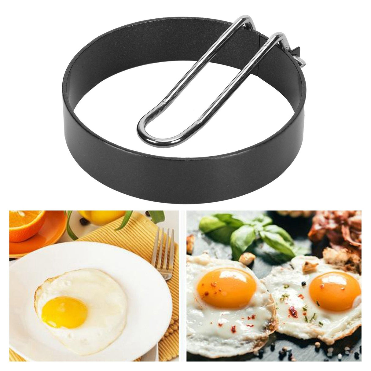 Stainless Steel Egg Frying Mold Round NonStick with Handle Egg Ring Mould for Kitchen