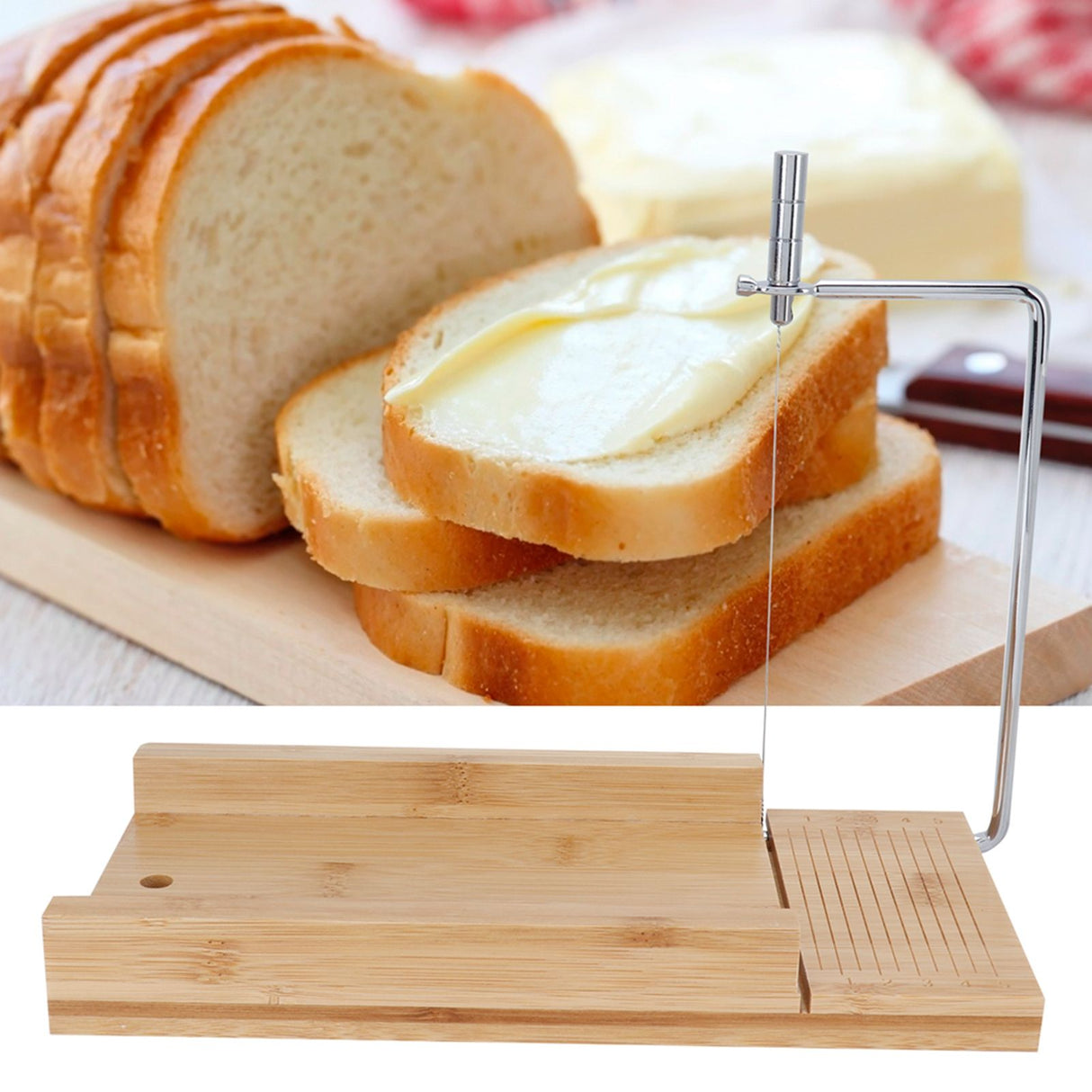 1200ml Soap Mold Bamboo Cake Bread Soap Cutter DIY Bread Making Mold Set Kitchen Tool