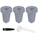 3PCS Refillable Coffee Capsule Reusable Coffee Filter Cup with Brush Spoon Set Fit for keurig