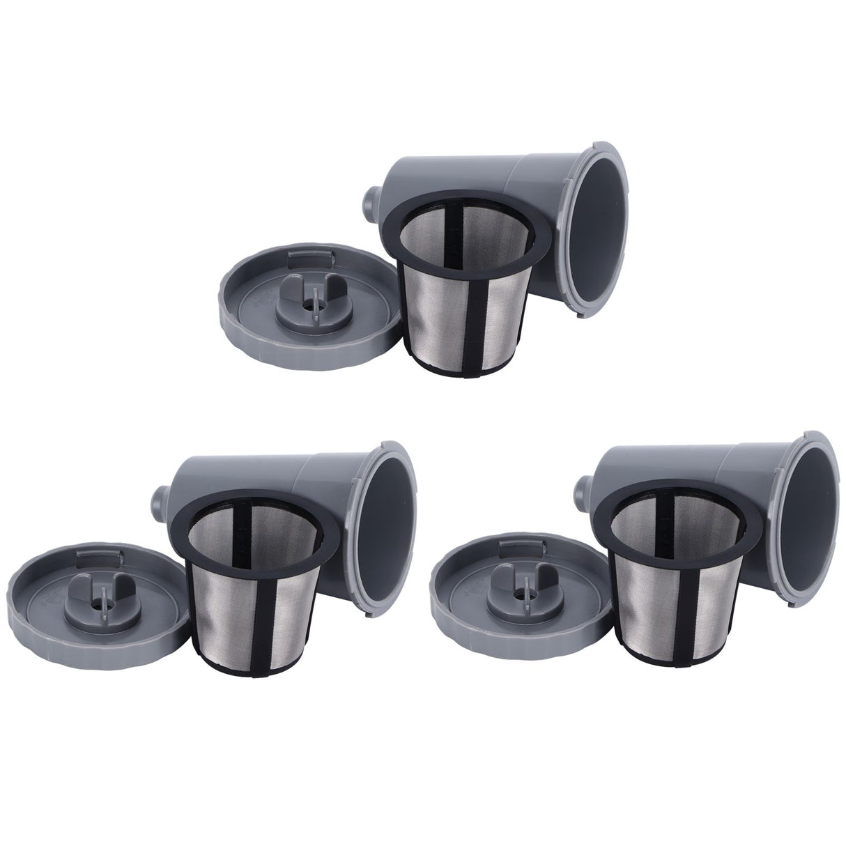 3PCS Refillable Coffee Capsule Reusable Coffee Filter Cup with Brush Spoon Set Fit for keurig