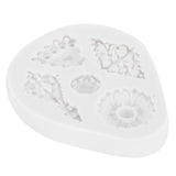 Retro Diamonds Pattern Fondant Mold Silicone Mold DIY Baking Cake Decorating Tool50‑611‑B Gray - Rear View