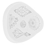 Retro Diamonds Pattern Fondant Mold Silicone Mold DIY Baking Cake Decorating Tool50‑611‑B Gray - Low Angle