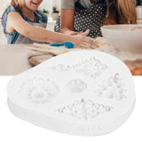 Retro Diamonds Pattern Fondant Mold Silicone Mold DIY Baking Cake Decorating Tool50‑611‑B Gray - Extra Image