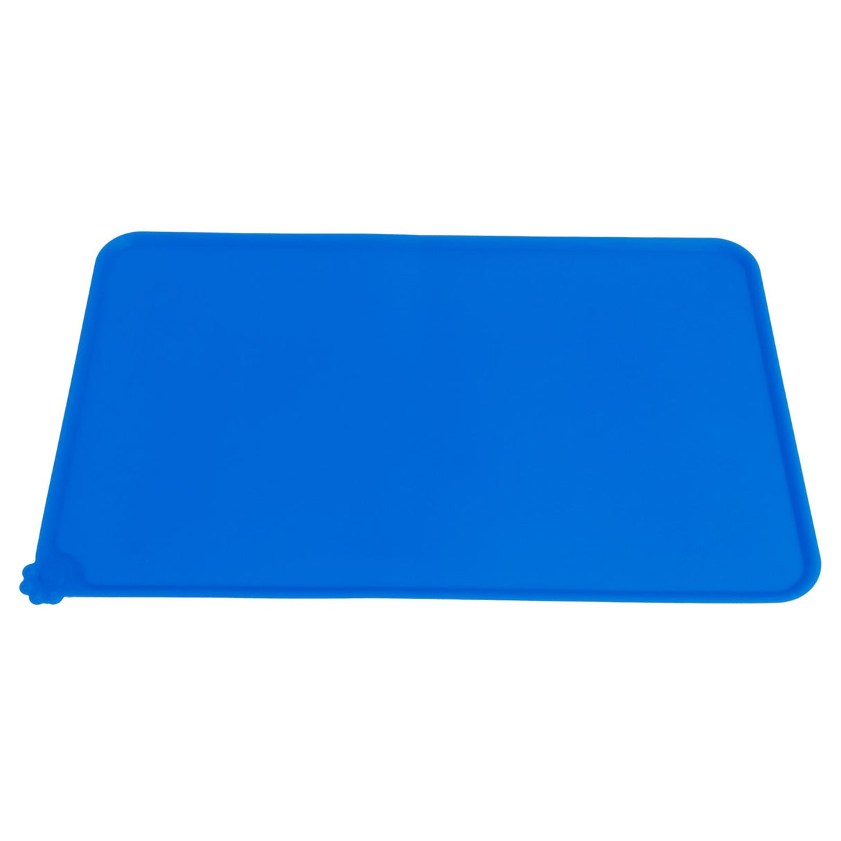 Pet Food Pad Silicone Waterproof Non Slip Bowl Drinking Feeding Mat Placemat for Dog Cat(Blue )