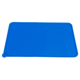 Pet Food Pad Silicone Waterproof Non Slip Bowl Drinking Feeding Mat Placemat for Dog Cat(Blue )