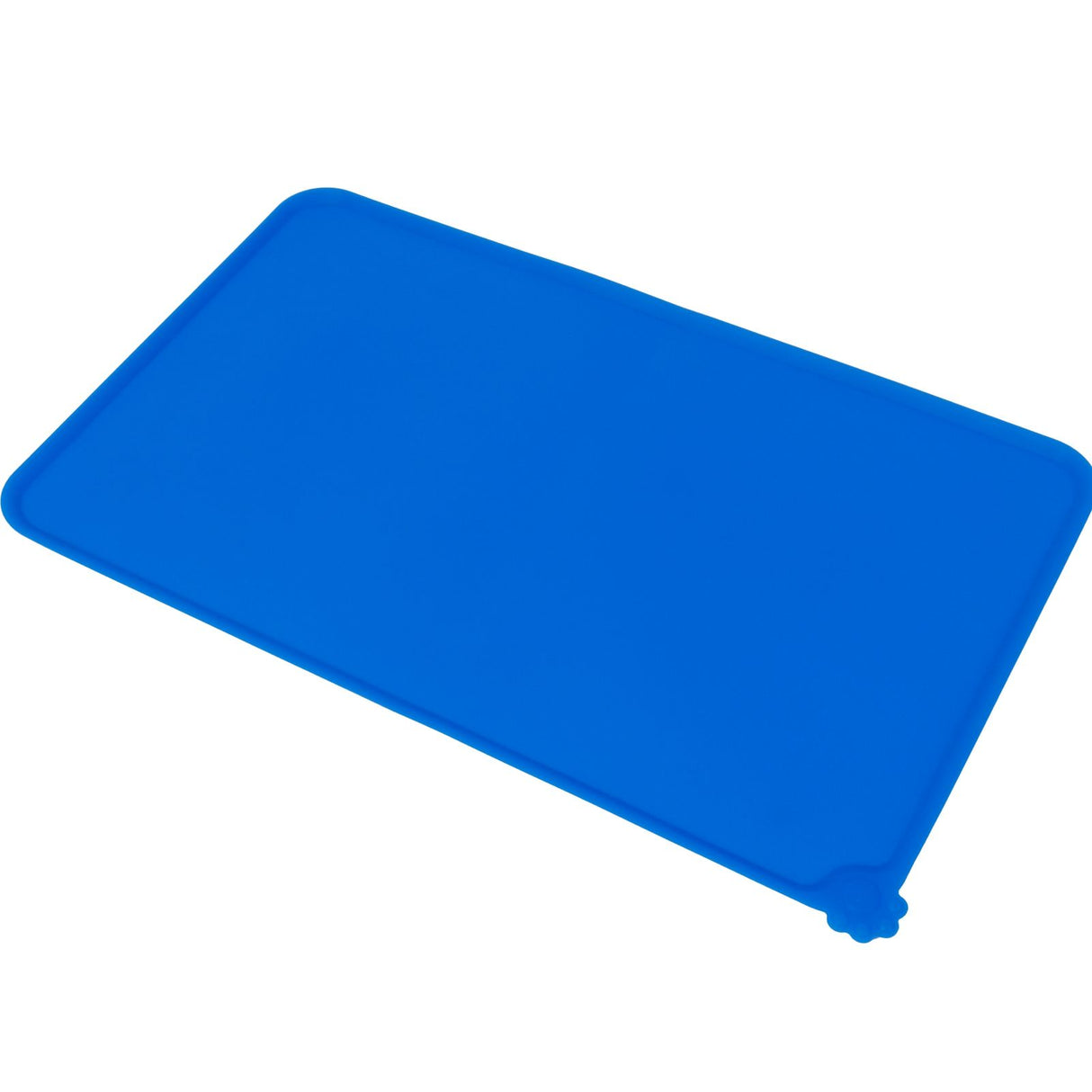 Pet Food Pad Silicone Waterproof Non Slip Bowl Drinking Feeding Mat Placemat for Dog Cat(Blue )