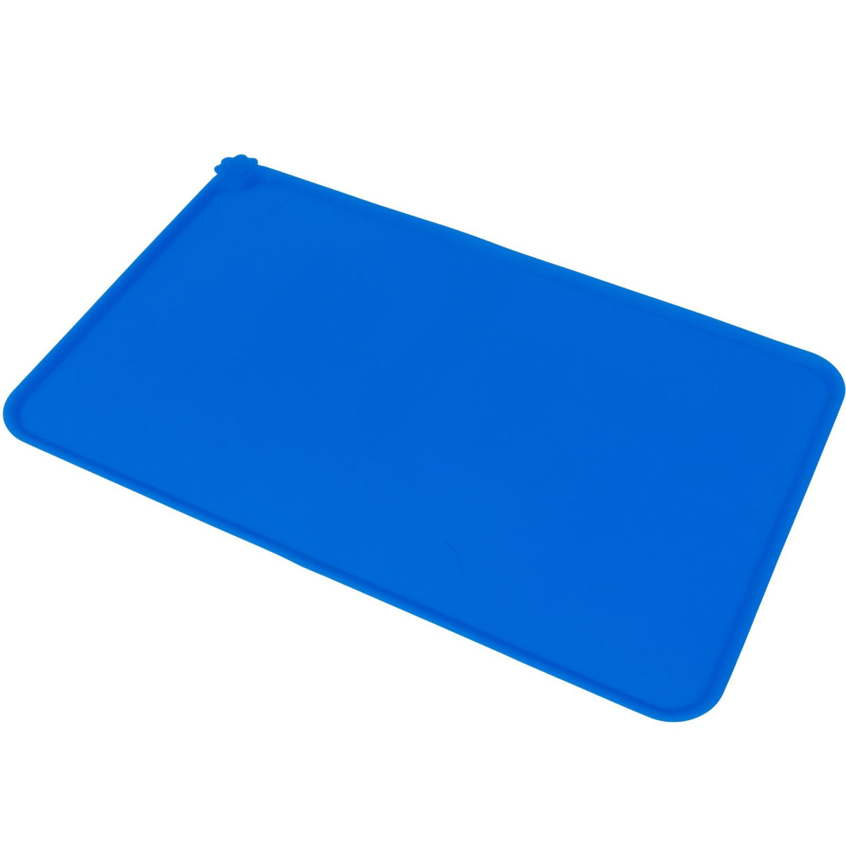 Pet Food Pad Silicone Waterproof Non Slip Bowl Drinking Feeding Mat Placemat for Dog Cat(Blue )