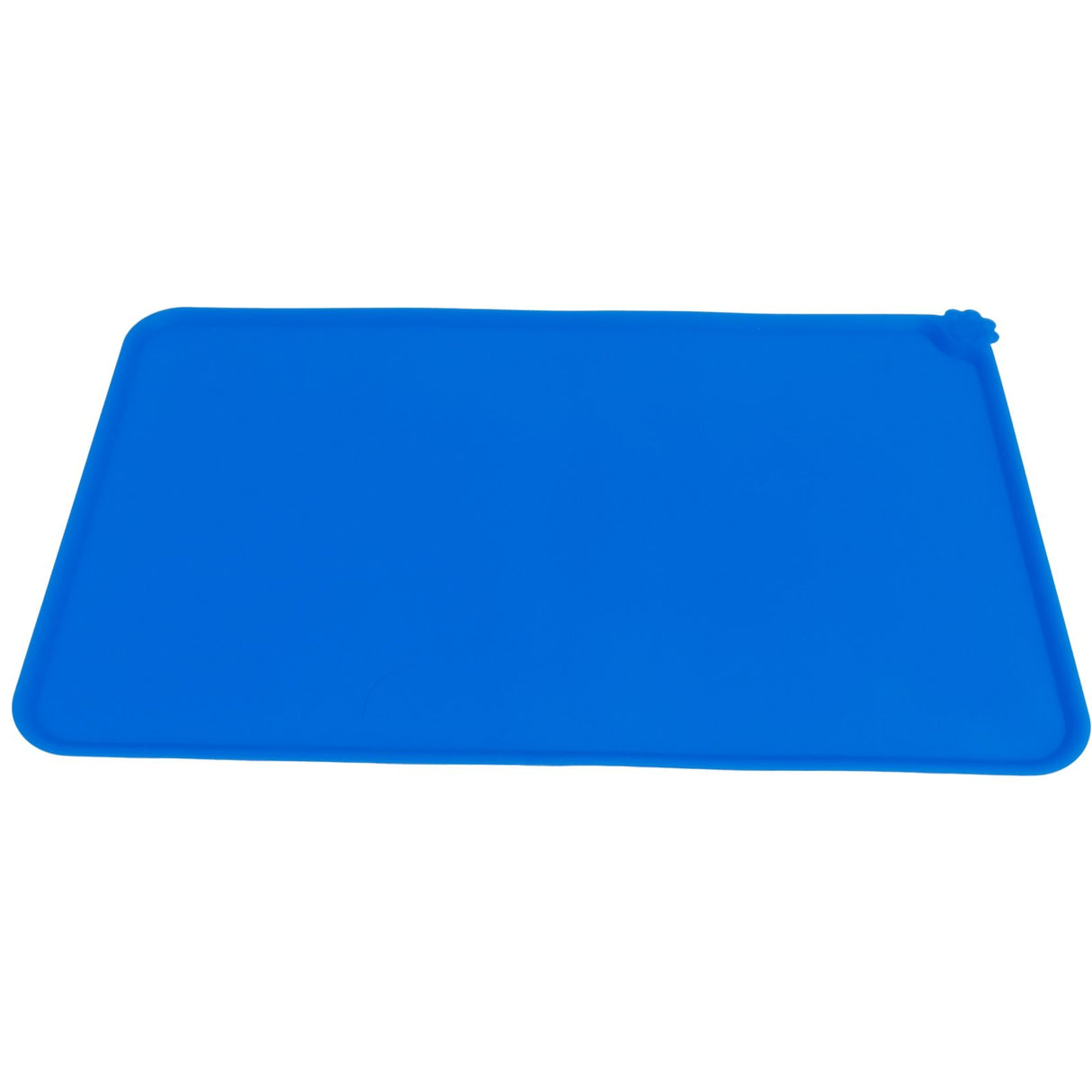 Pet Food Pad Silicone Waterproof Non Slip Bowl Drinking Feeding Mat Placemat for Dog Cat(Blue )