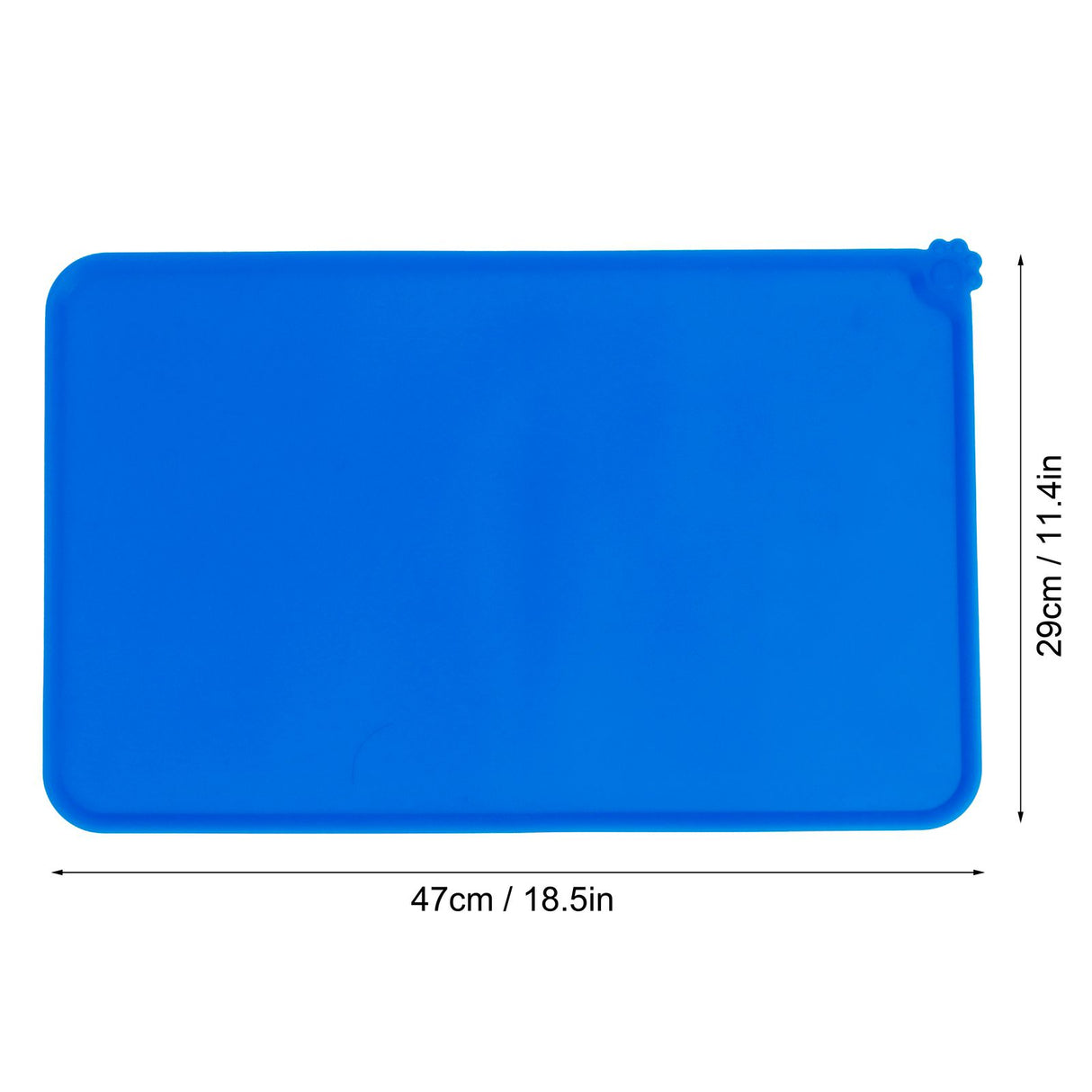 Pet Food Pad Silicone Waterproof Non Slip Bowl Drinking Feeding Mat Placemat for Dog Cat(Blue )