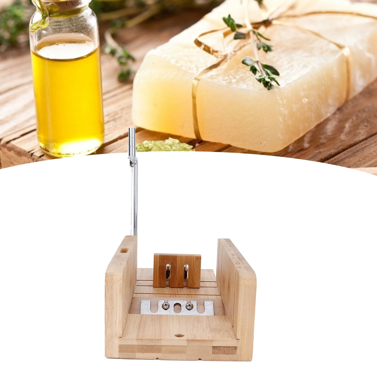 Practical Adjustable Bamboo Soap Cutter Bread Cutter Mold DIY Soap Cutting Tool