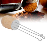 Needle Type Coffee Wooden Powder Dispenser Coffee Stirrer with Handle for Stiring CoffeeSilver