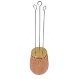 Needle Type Coffee Wooden Powder Dispenser Coffee Stirrer with Handle for Stiring CoffeeGolden - Close-Up Angle