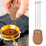 Needle Type Coffee Wooden Powder Dispenser Coffee Stirrer with Handle for Stiring CoffeeGolden