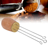 Needle Type Coffee Wooden Powder Dispenser Coffee Stirrer with Handle for Stiring CoffeeGolden