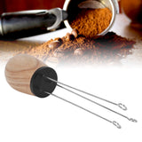 Needle Type Coffee Wooden Powder Dispenser Coffee Stirrer with Handle for Stiring CoffeeBlack