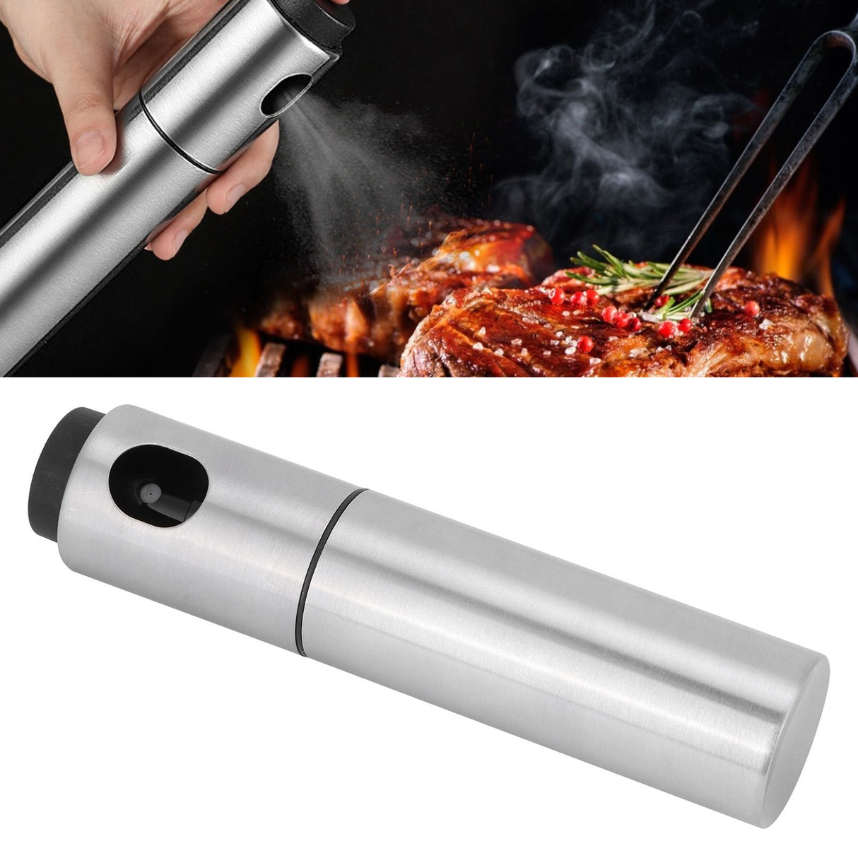 135ml Olive Oil Sprayer Dispenser Stainless Steel Seasoning Vinegar Spray Bottle Kitchen Tool