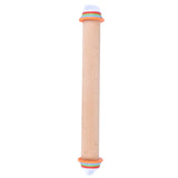 Adjustable Beech and PP Rolling Pin with Detachable Ring for Cake Egg Tart Kitchen Bakery - Top-Down View